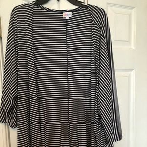Large Lularoe Navy blue and white Lindsay